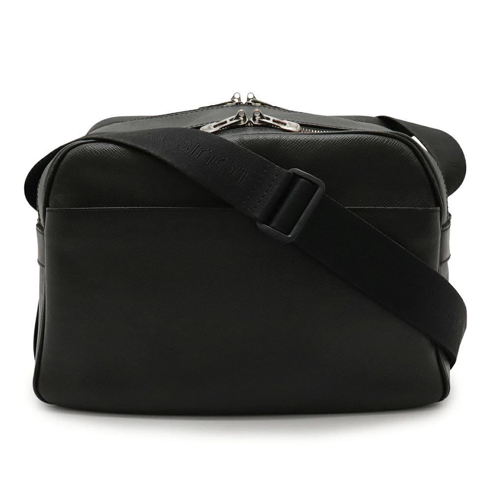 LOUIS VUITTON Taiga Reporter Crossbody Bag Leather Ardoise Black